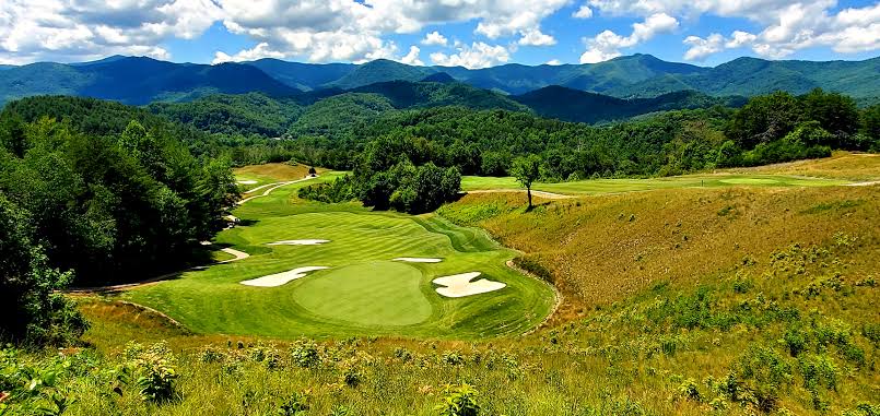 Sequoyah National fairway below mountain ridges