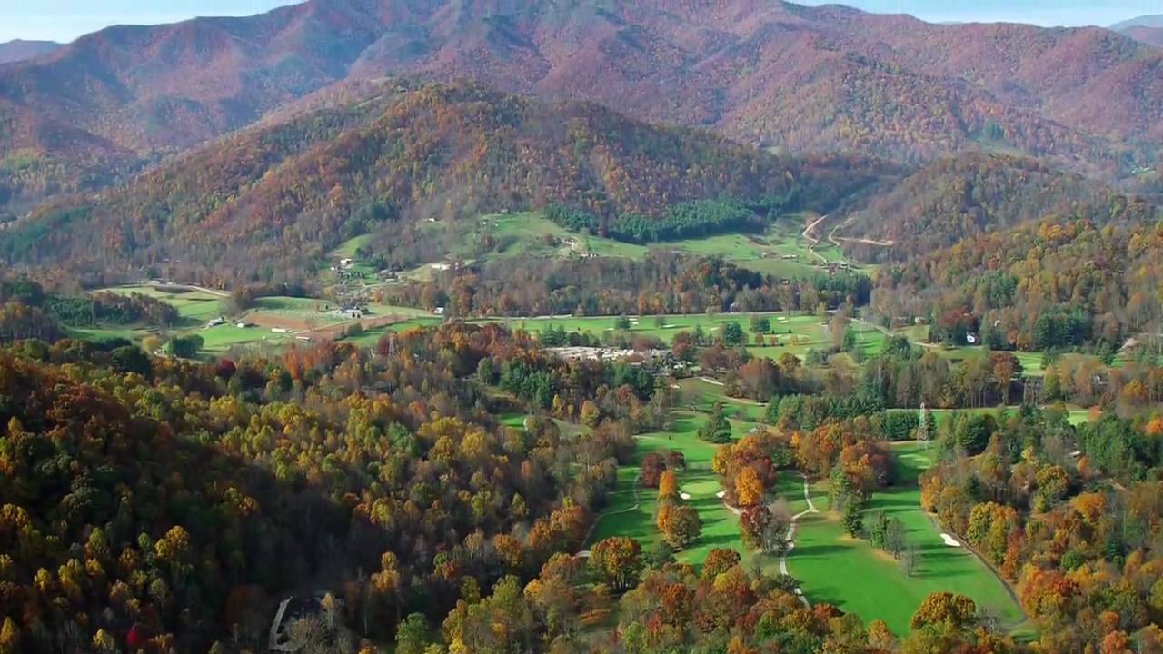 Autumn aerial view of Springdale Country Club
