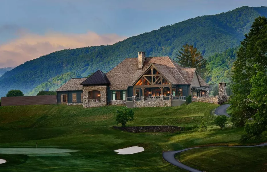 Mountain view across Springdale Country Club