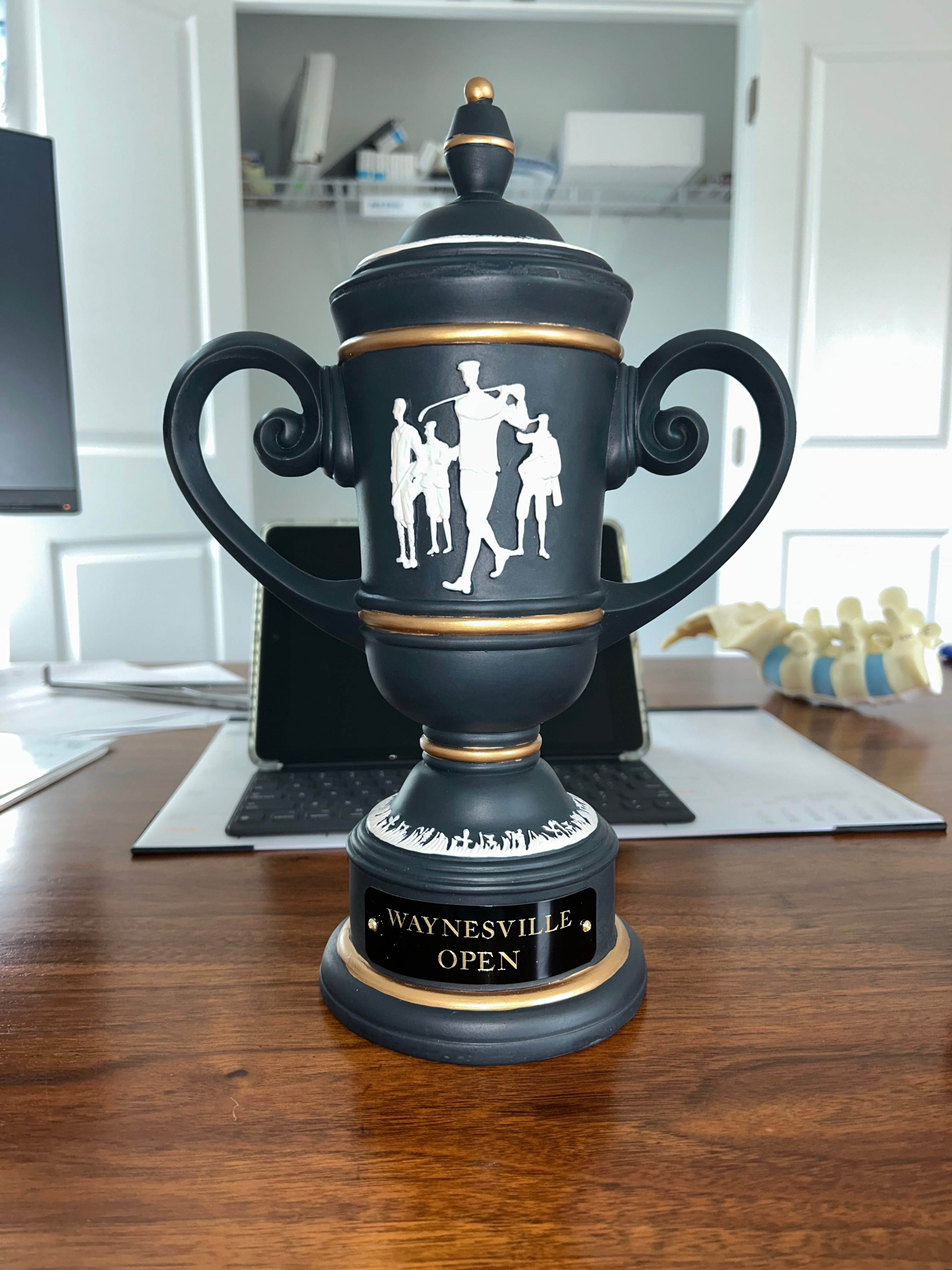 Alternate front view of the Waynesville Open trophy